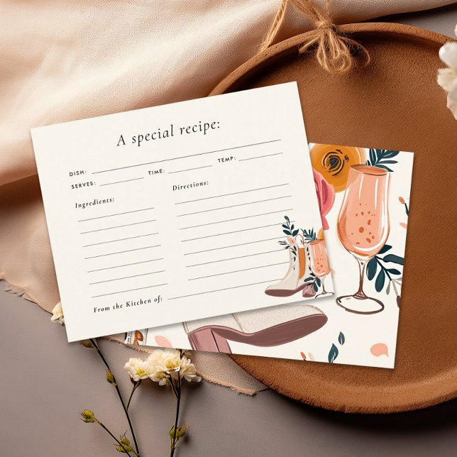 Boots & Bubbly Western Bridal Shower Recipe Card (Creator Uploaded)