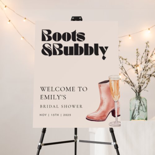 Boots  Bubbly Western Bridal Shower Welcome Sign