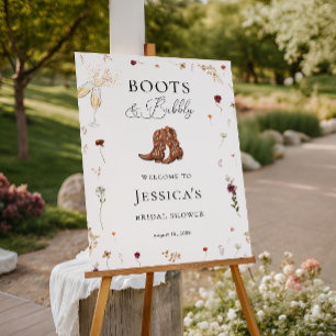Boots & Bubbly Western Bridal Shower Welcome Sign