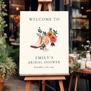 Boots & Bubbly Western Bridal Shower Welcome Sign