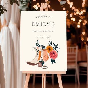 Boots & Bubbly Western Bridal Shower Welcome Sign