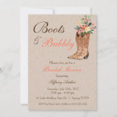 Boots & Bubbly Western Country Bridal Shower Invitation (Front)
