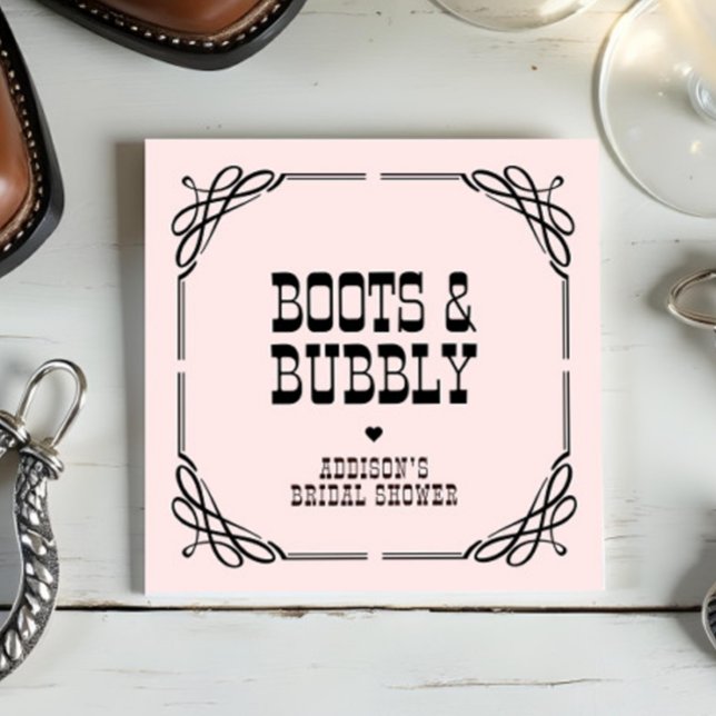 Boots & Bubbly Western Cowgirl Bridal Shower Napkins (Creator Uploaded)