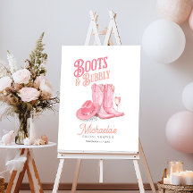 Boots & Bubbly Western Cowgirl Pink Bridal Shower