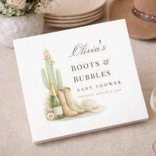 Boots & Bubbly Western Gender Neutral Baby Shower Napkins