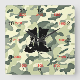Boots & Camo Military Wall Clock