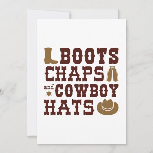 Boots Chaps And Cowboy Hats Thank You Card