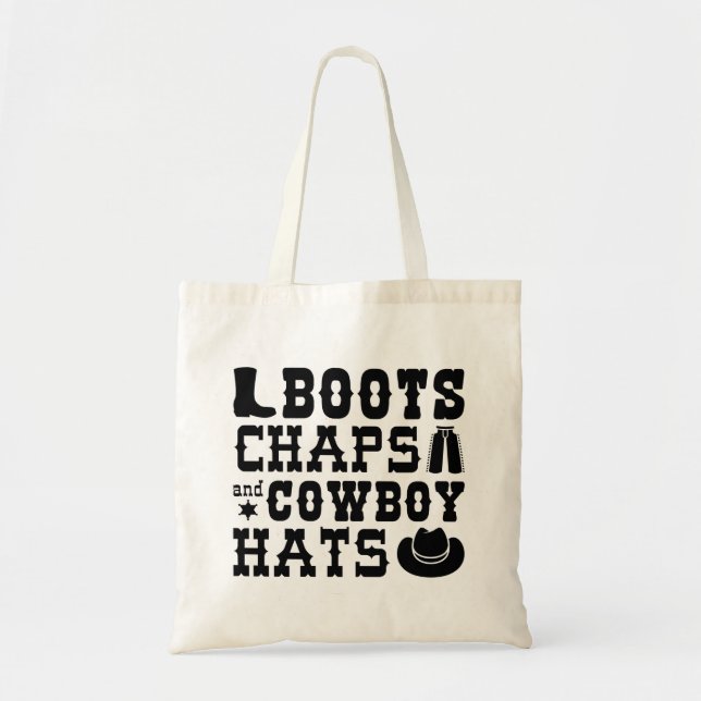 Boots Chaps And Cowboy Hats Tote Bag (Front)