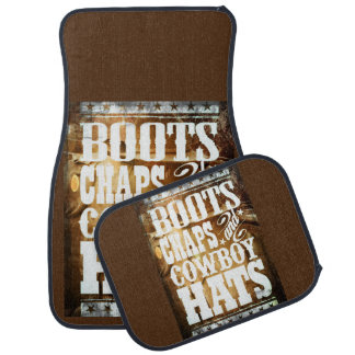 Boots, Chaps And Cowboy Hats Western Print Car Floor Mat