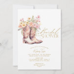 Boots Floral Flowers Floral Cowgirl Bridal Shower Invitation at Zazzle
