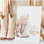 Boots Floral Gifts And Cards Cowgirl Bridal Shower Pedestal Sign<br><div class="desc">Saddle up for a celebration like no other with our charming Cowgirl Bridal Shower Gifts And Cards Sign! This delightful design features whimsical watercolor cowgirl boots adorned with beautiful flowers and wildflowers, creating a scene of rustic charm and natural beauty. Each bloom bursts with color, evoking the spirit of the...</div>
