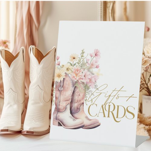 Boots Floral Gifts And Cards Cowgirl Bridal Shower Pedestal Sign