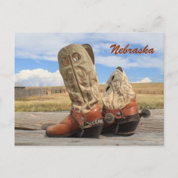 Boots From Nebraska Postcard by Westerngirl2 at Zazzle