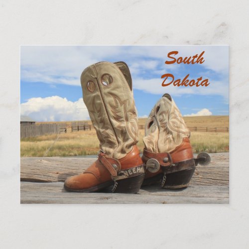 Boots from South Dakota Postcard