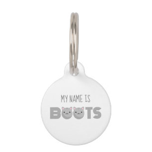Boots Grey or Ginger Cat Pet ID Tag