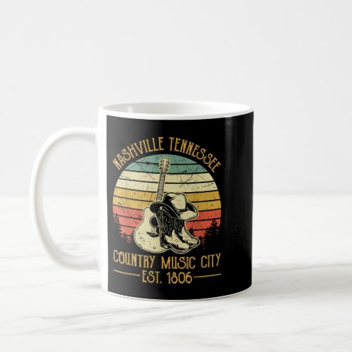 Boots Hat Guitar Nashville Tennessee City Of Count Coffee Mug