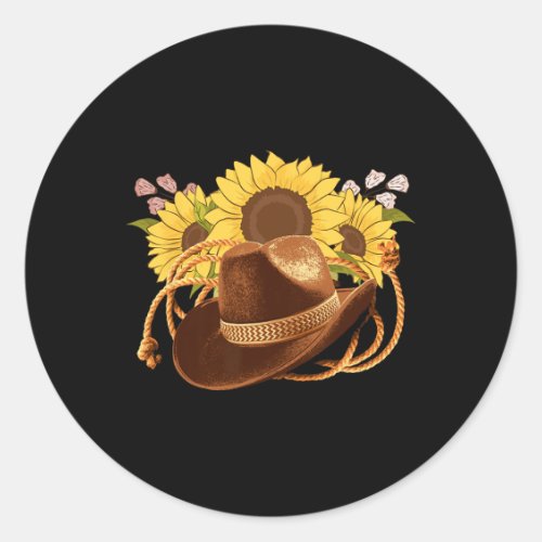 Boots Hat Horscute Ss Cute Ss Western Cowboy Rodeo Classic Round Sticker