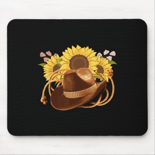 Boots Hat Horscute Ss Cute Ss Western Cowboy Rodeo Mouse Pad