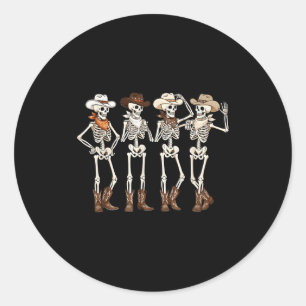 Boots Horse Dancing Skeleton Western Country Rodeo Classic Round Sticker