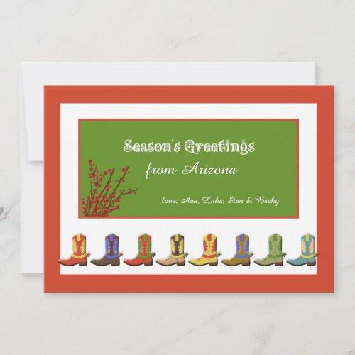 Boots in a Row Holiday Card