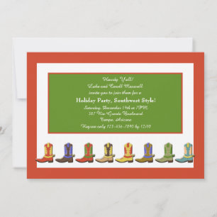 Boots in a Row Holiday Party Invitation