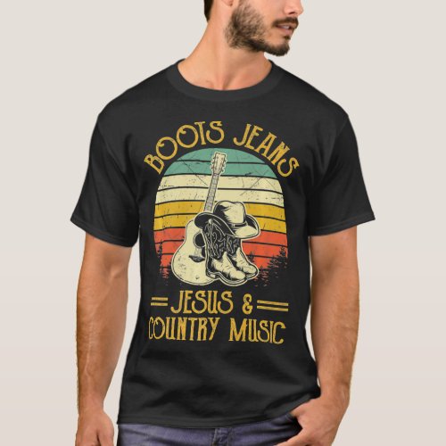 Boots Jeans Jesus  Country Music Tshirt Southern 