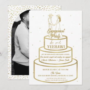 Boots Love & Buttercream Cake Western Engagement Invitation