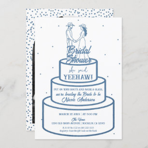 Boots Love & Buttercream Denim Western Bridal Invitation