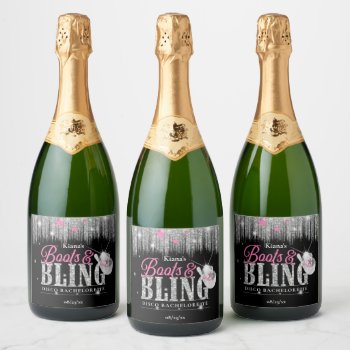 Boots 'n Bling Disco Bachelorette Champagne ID925 Champagne Label