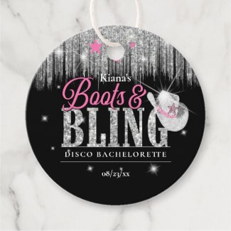 Boots 'n Bling Disco Bachelorette ID925 Favor Tags