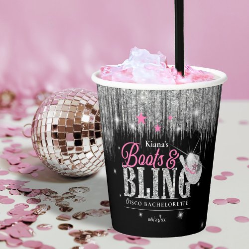 Boots n Bling Disco Bachelorette ID925 Paper Cups