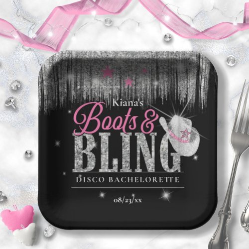 Boots n Bling Disco Bachelorette ID925 Paper Plates