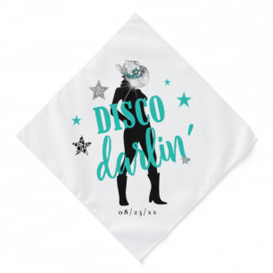 Boots 'n Bling Disco Darlin' Teal ID925 Bandana