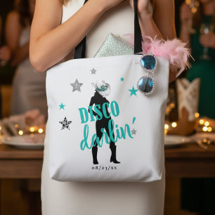 Boots 'n Bling Disco Darlin' Teal ID925 Tote Bag