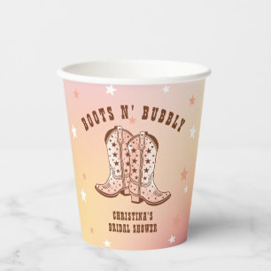 Boots N' Bubbly Cowboy Boots Pretty Bridal Shower Paper Cups