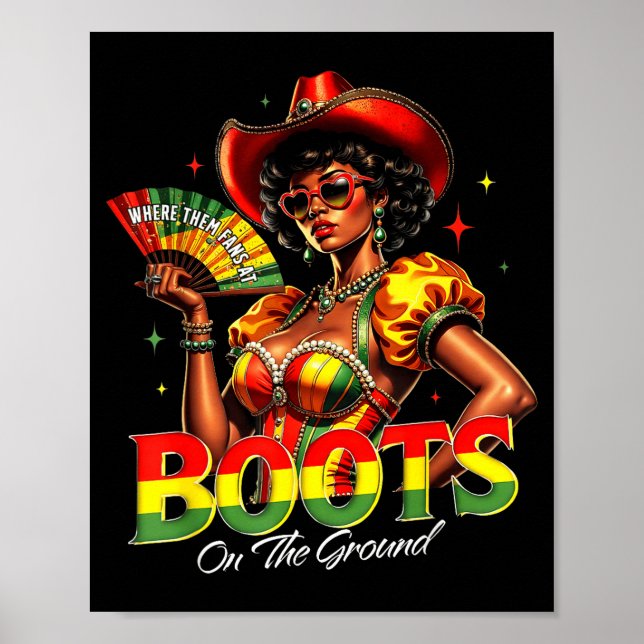 Boots On The Ground Afro Black Woman African Black Poster (Front)