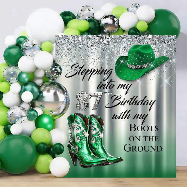 Boots on the Ground birthday backdrop (Time to party with your boots on the ground!)