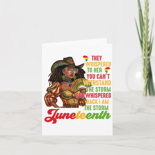 Boots On The Ground Black Power Cowgirl Juneteenth Card (Front)