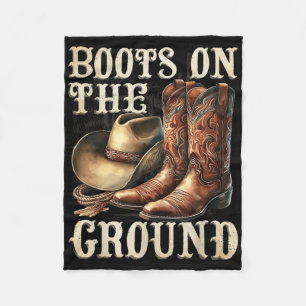 Boots On The Ground Boot Cowboy Western Cowgirl Li Fleece Blanket