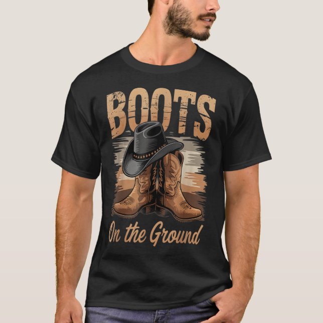 Boots On The Ground Cowgirl Line Dance Women Men K T-Shirt (Front)