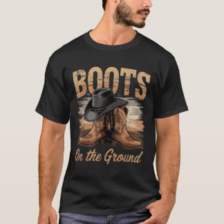 Boots On The Ground Cowgirl Line Dance Women Men K T-Shirt
