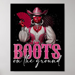 Boots On The Ground Juneteenth Black Cowgirl Weste Poster