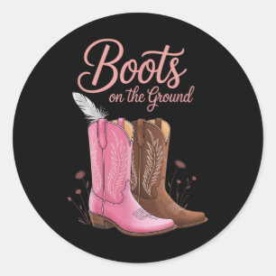Boots On The Ground Juneteenth Cowgirl Where Them Classic Round Sticker