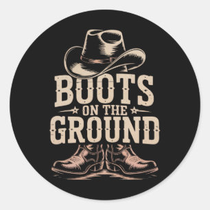 Boots On The Ground Line Dancing Line Dance Line D Classic Round Sticker