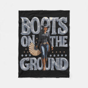 Boots On The Ground Linedance Western Cowgirl Boot Fleece Blanket