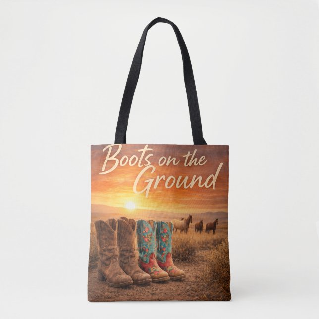 Boots on the Ground Tote Bag (Front)