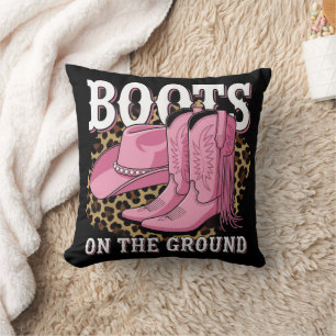 Boots on the Ground Western Cowgirl Linedance Throw Pillow