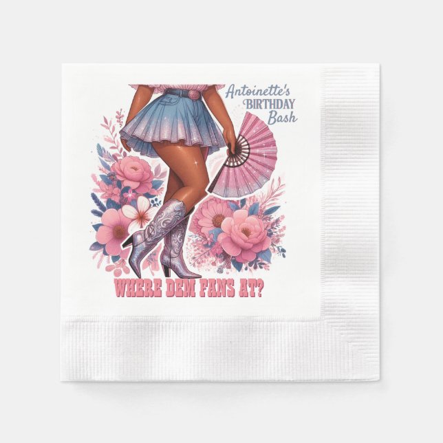 Boots on the Ground Western Glam Cowgirl Napkins (Front)