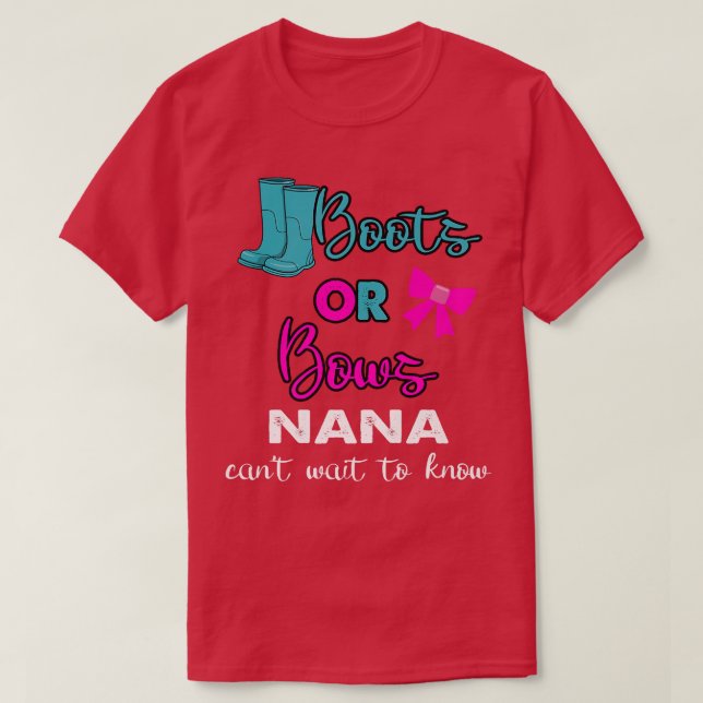 Boots Or Bows baby Gender Reveal party Matching Na T-Shirt (Design Front)