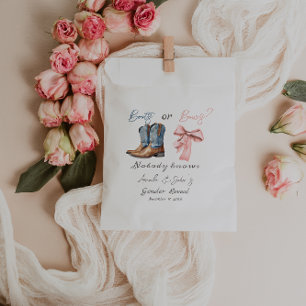 Boots or Bows Blue Pink Gender Reveal Party Favor Bag